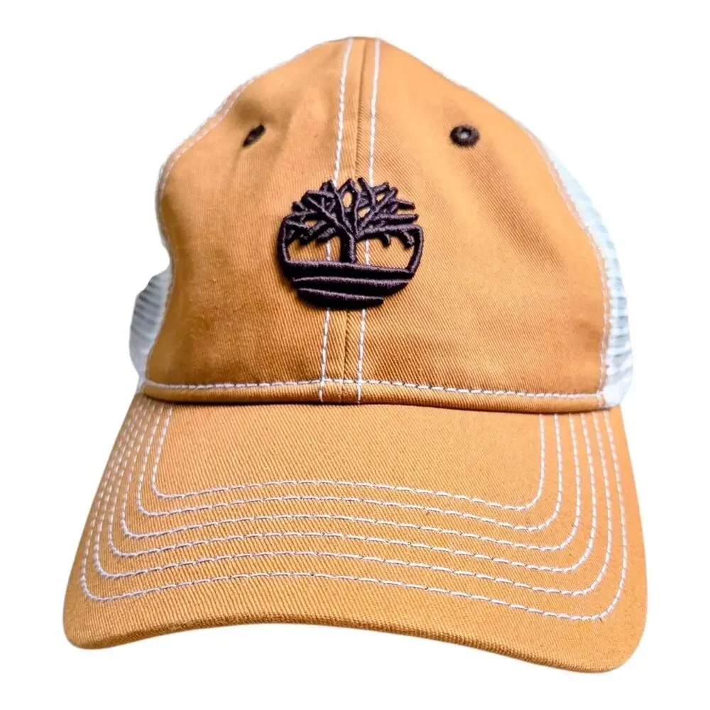 Timberland PRO Gritman Canvas Trucker Hat Mens Brown White Mesh Snapback Cap